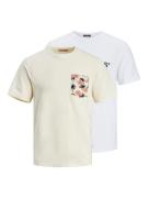 JACK & JONES Bluser & t-shirts 'ARUBA CONVO'  creme / orange / sort / ...