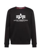 ALPHA INDUSTRIES Sweatshirt  sort / hvid