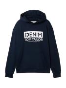 TOM TAILOR DENIM Sweatshirt  mørkeblå / offwhite