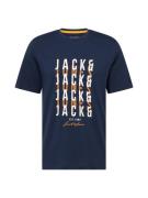 JACK & JONES Bluser & t-shirts 'JJDELVIN'  navy / orange / hvid