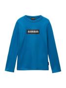 NAPAPIJRI Shirts 'K S-CHAMOIS'  blue denim / sort / hvid