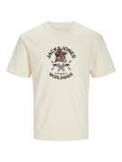 JACK & JONES Bluser & t-shirts 'JORSeven'  elfenben / brun / sort