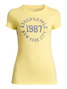 AÉROPOSTALE Shirts 'JKI 1987'  gul / brombær