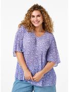 Zizzi Bluse 'Catherine'  lilla / pastelpink / hvid