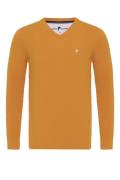 DENIM CULTURE Pullover ' NOVAK '  orange / hvid