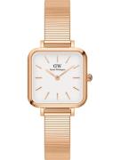 Daniel Wellington Analogt ur 'Quadro Studio RG White'  rosa guld / hvi...