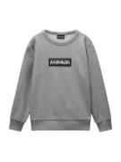 NAPAPIJRI Sweatshirt 'K B-CHAMOIS'  grå-meleret / sort / hvid