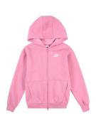 Nike Sportswear Sweatjakke 'CLUB FLEECE'  pink / hvid