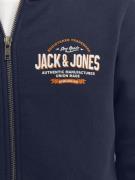 Jack & Jones Junior Sweatjakke  navy / orange / hvid