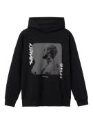 NAME IT Sweatshirt 'Justin Bieber'  grå / sort / hvid