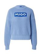 HUGO Pullover 'Sloger'  blå / dueblå / hvid