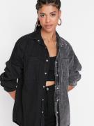 Trendyol Bluse  black denim / sort-meleret