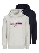 JACK & JONES Sweatshirt 'JJSOUTH '  natblå / grå-meleret / rød / hvid