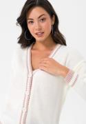 Felix Hardy Cardigan  ecru / pink