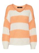 VERO MODA Pullover 'ERIN'  orange / hvid