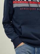 JACK & JONES Sweatshirt 'RON'  navy / rød / hvid