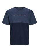 JACK & JONES Bluser & t-shirts 'JJSTAR'  navy / blå-meleret / laks