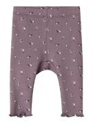 NAME IT Leggings 'NBFOLINNE'  beige / choko / lavendel / hvid