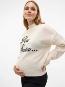 MAMALICIOUS Pullover 'MLDEARSANTA'  sort / hvid