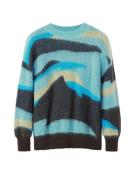 Desigual Pullover  blå / gul / grøn