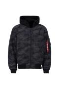 ALPHA INDUSTRIES Overgangsjakke 'MA-1 ZH'  grå / blodrød / sort / hvid