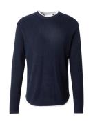 TOM TAILOR DENIM Pullover  mørkeblå / hvid