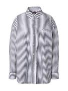 Tommy Jeans Bluse 'OVS PINSTRIPE'  blå / rød / hvid