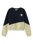 NAME IT Sweatshirt 'Nibba'  safir / pastelgul / sølv