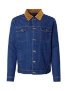 INDICODE JEANS Overgangsjakke 'Janic'  blue denim / cognac