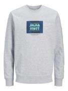 JACK & JONES Sweatshirt 'JJHUDSON'  turkis / mørkeblå / sort / hvid-me...