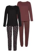 VIVANCE Pyjamas  lys pink / bordeaux / sort