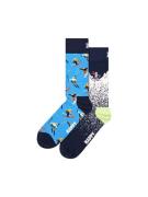 Happy Socks Sokker 'Skiing Chalet'  navy / turkis / lime / hvid