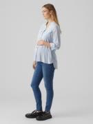 Vero Moda Maternity Bluse 'VMMBumpy'  lyseblå / hvid