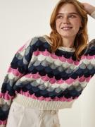 Happiness Istanbul Pullover  ecru / safir / grå / pink