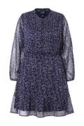 Ulla Popken Kjole  navy / hvid