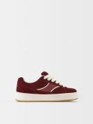 Bershka Sneaker low  bordeaux / hvid