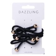 Dazzling Hår 3-pack Hair Tie Bow Black
