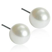 Blomdahl Natural Titanium White Pearl Hvid 10 mm