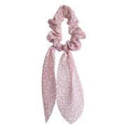 Dazzling Scrunchie Tail Pink With White Leopard Print