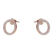 Dazzling Earrings Col Round Circles With Clear Crystals Gold