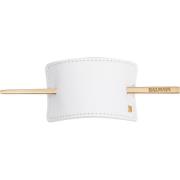 Balmain Hair Barrette Leather White