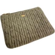 PIPOL BAZAAR Flat Makeup Pouch Quilted Taupe