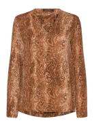 V-Neck Viscose Top Scotch & Soda Brown