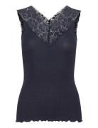 Silk Top Regular W/ Lace Rosemunde Blue