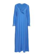 Dress In Viscose With V-Neck And Ru Coster Copenhagen Blue