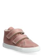 Velcro High Top Fur Sneaker Pom Pom Pink