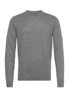 Slhtown Merino Coolmax Knit Crew B Selected Homme Grey