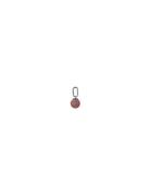 St Drop Charm 5Mm Silver Design Letters Red