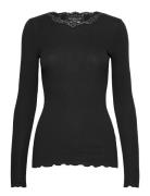 Organic T-Shirt W/ Lace Rosemunde Black
