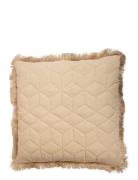 Day Quilted Velvet Cushion Fringes DAY Home Beige
